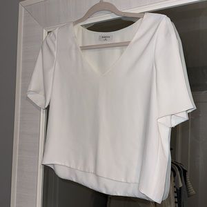 Aritzia White V-Neck Top